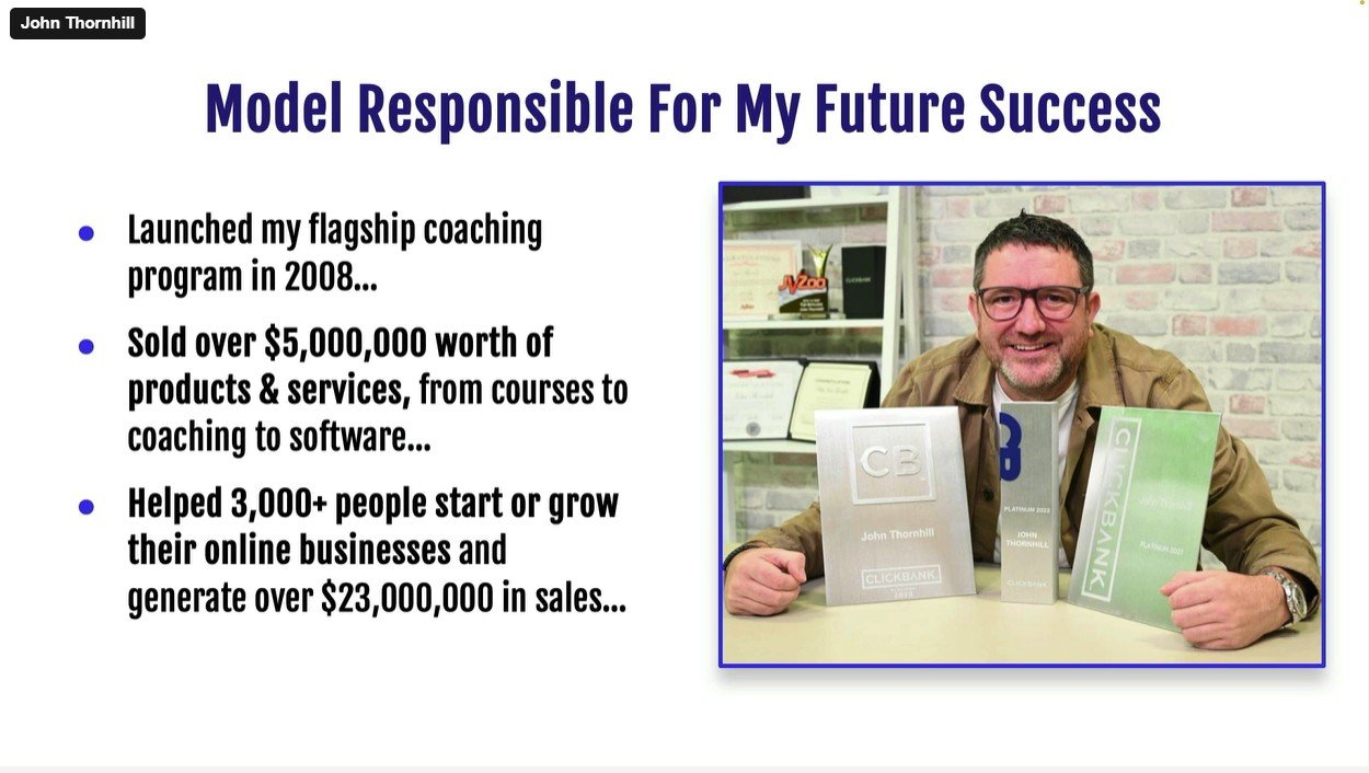 John Thornhill with ClickBank Platinum Awards